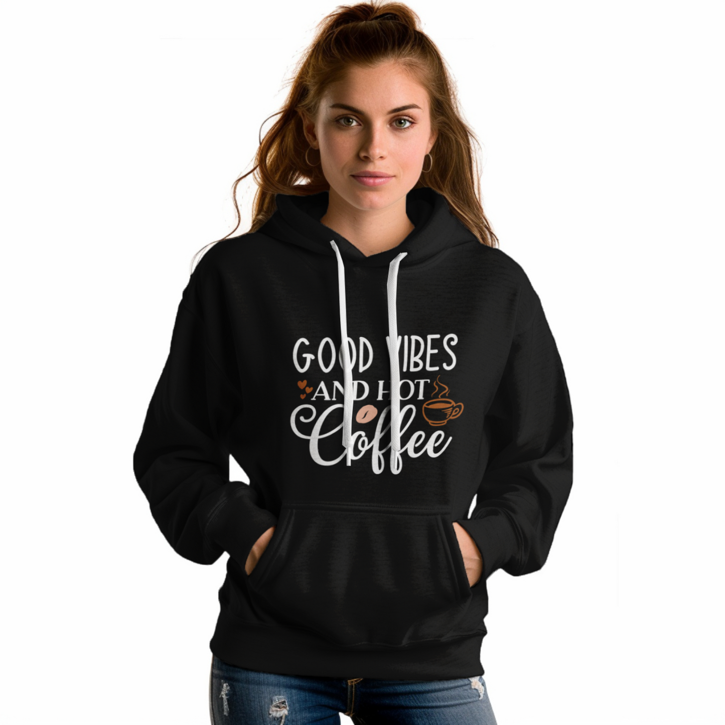 Good Vibes and Hot Coffee Printed Unisex Hoodie - Casual Koala