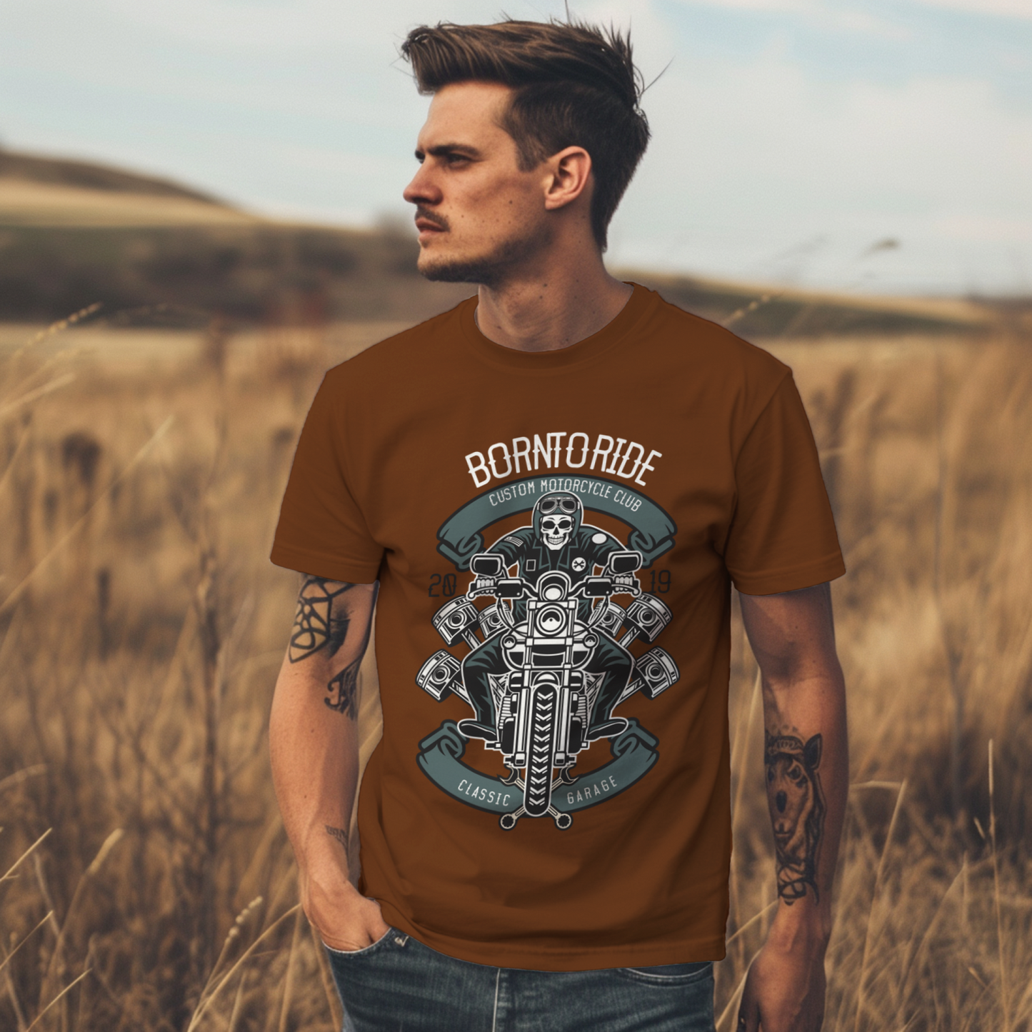 Born To Ride Biker T-shirt for Men