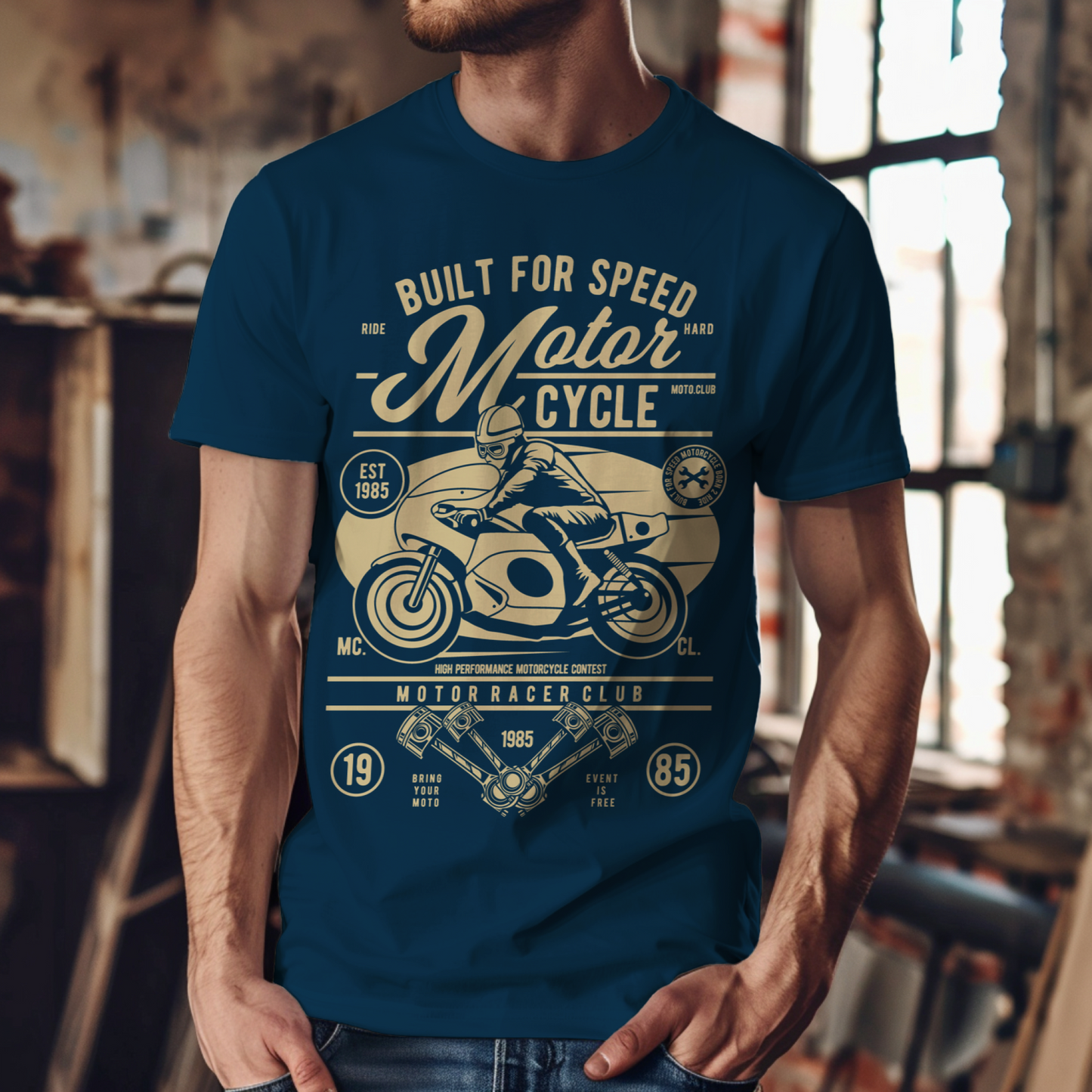 Built for Speed Biker T-shit for Men