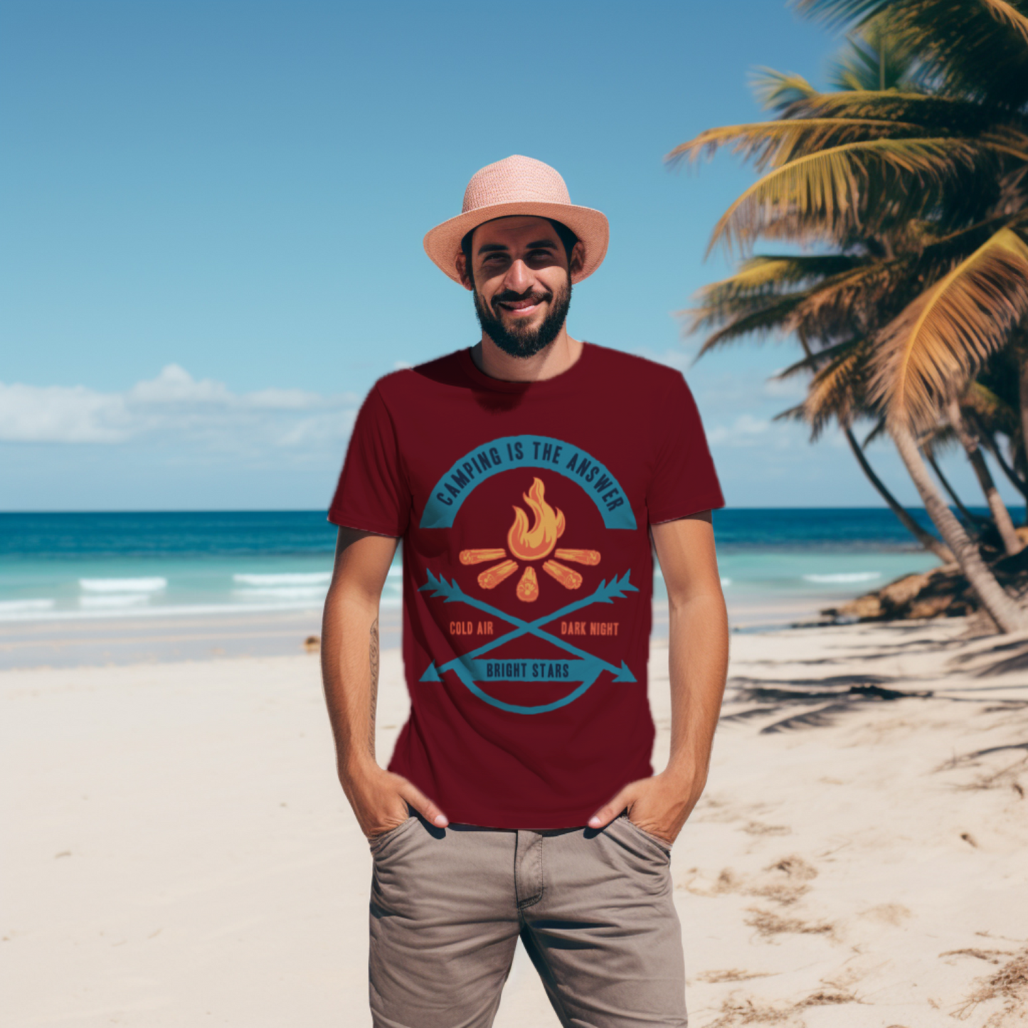 Regular Fit Camping T-shirt for Men