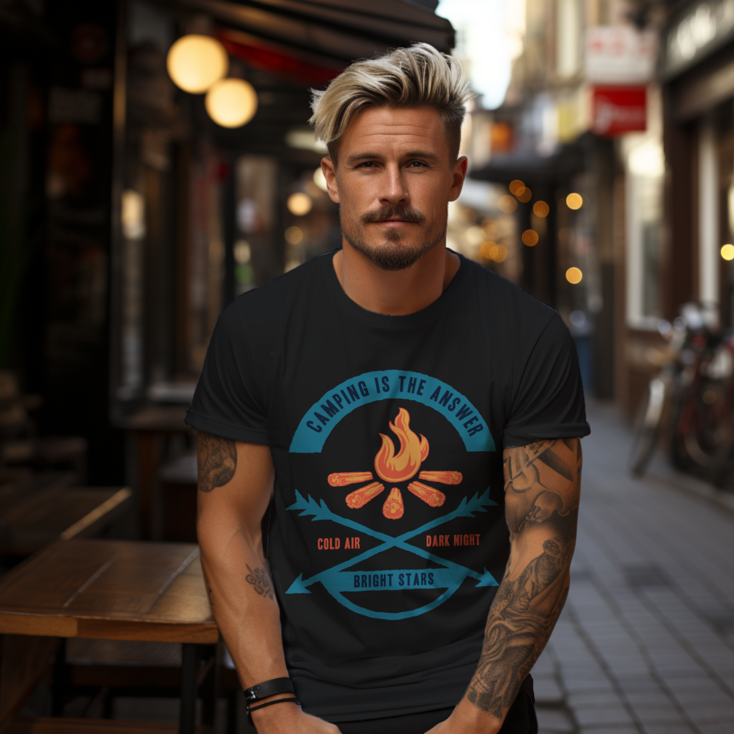 Regular Fit Camping T-shirt for Men