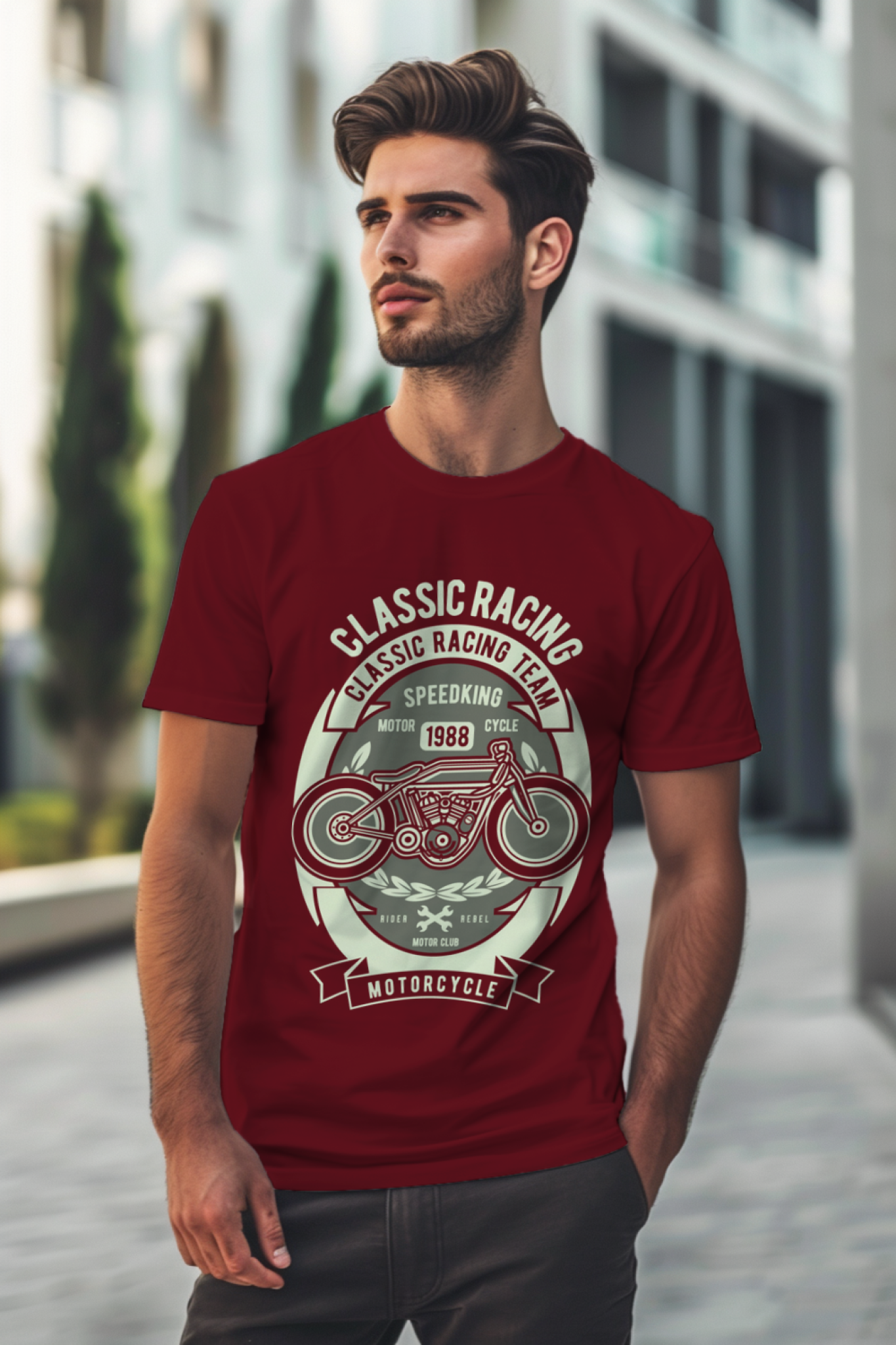 Motorcycle Classic Racing Team t-Shirt For Men