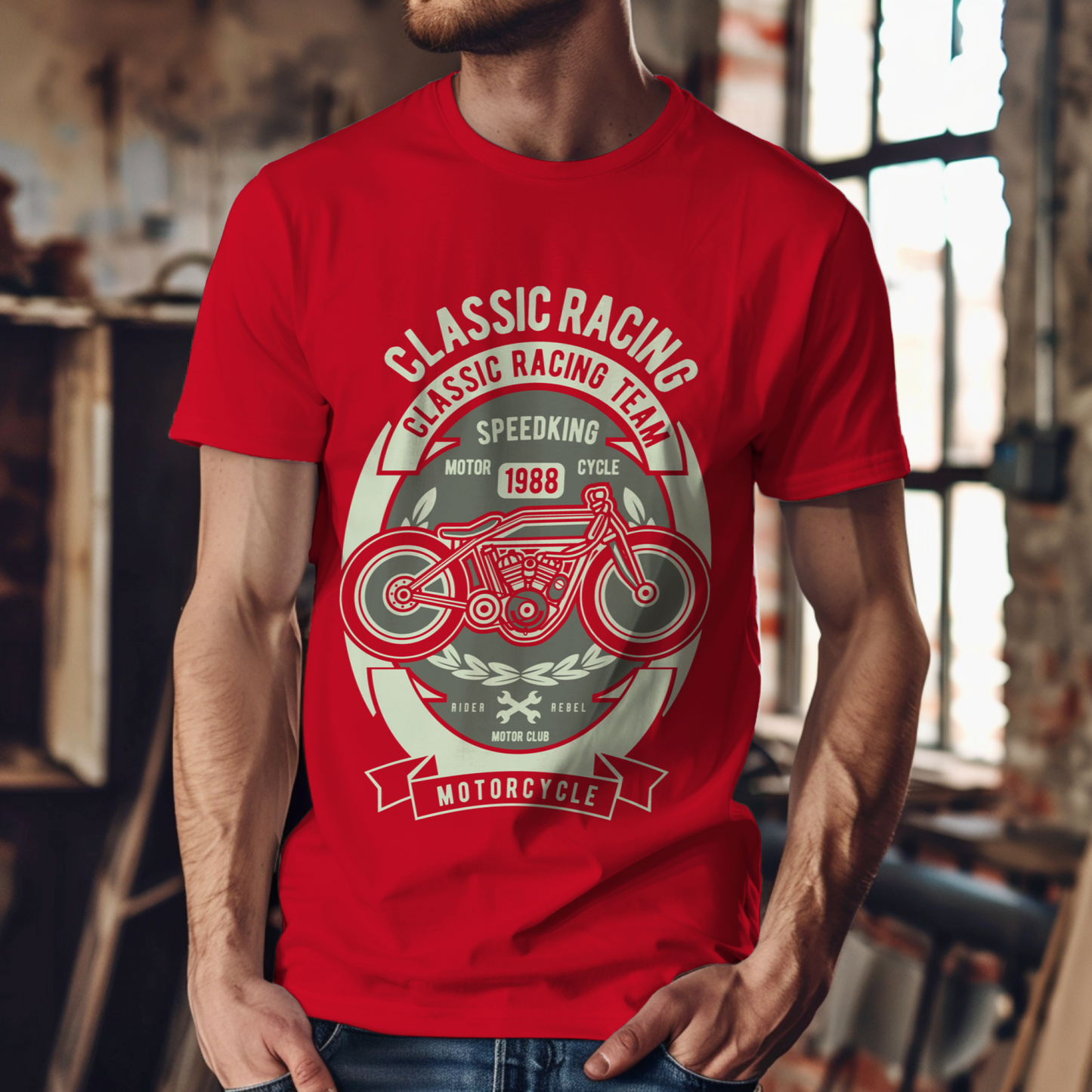 Motorcycle Classic Racing Team t-Shirt For Men