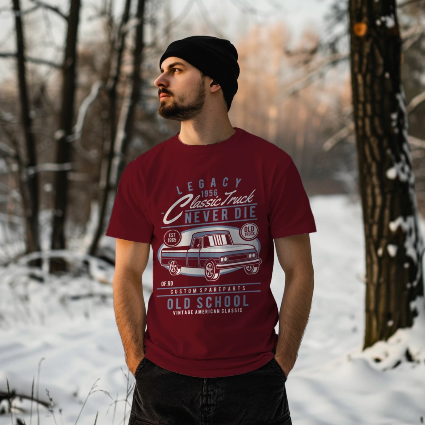 Classic Truck Printed T-shirt for Men