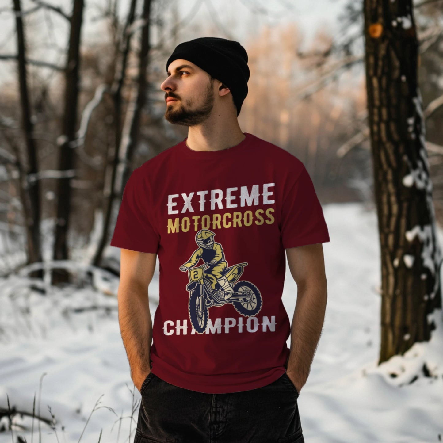 Regular Fit Extreme Motocross T-shirt for Men