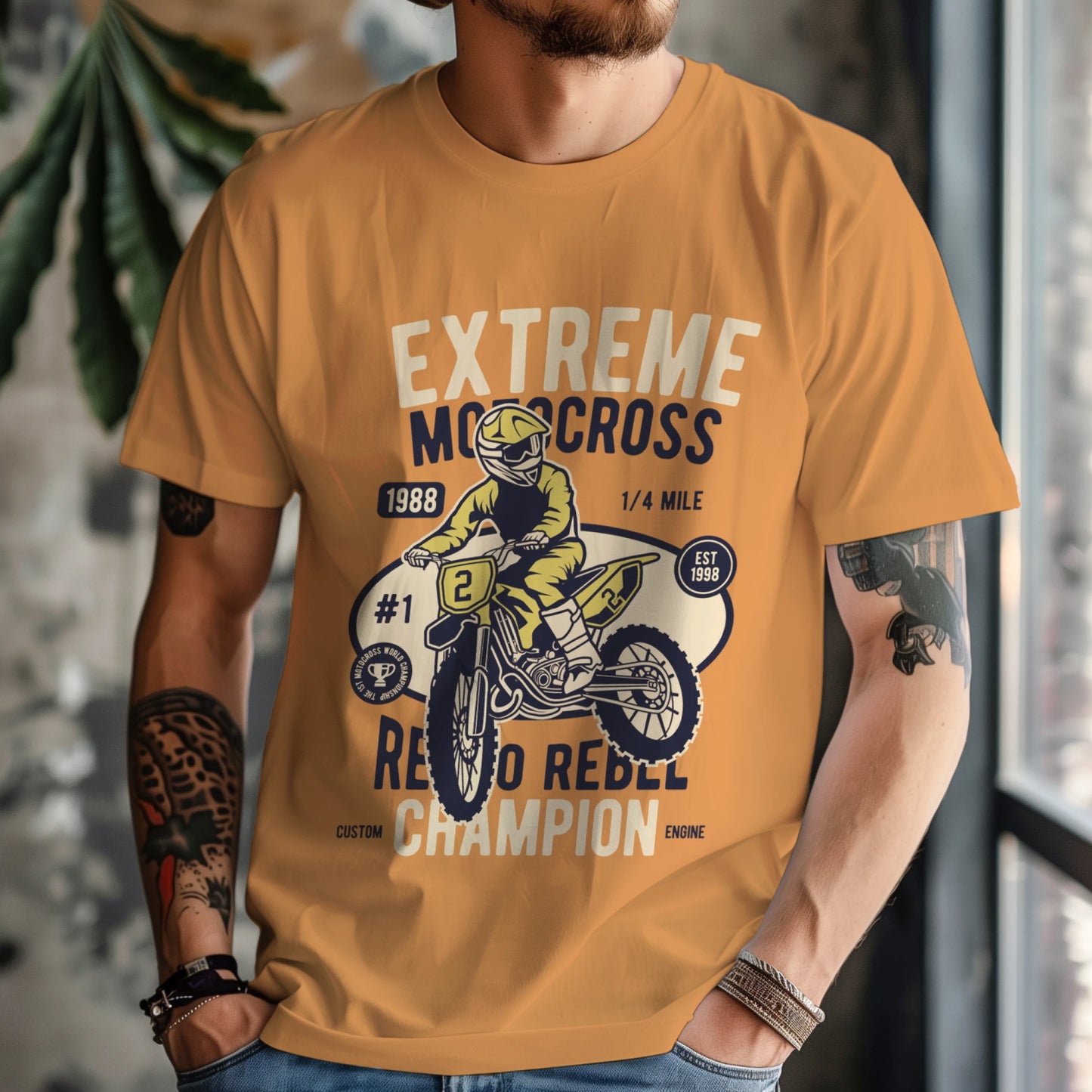 Regular Fit Biker T-shirt for Men