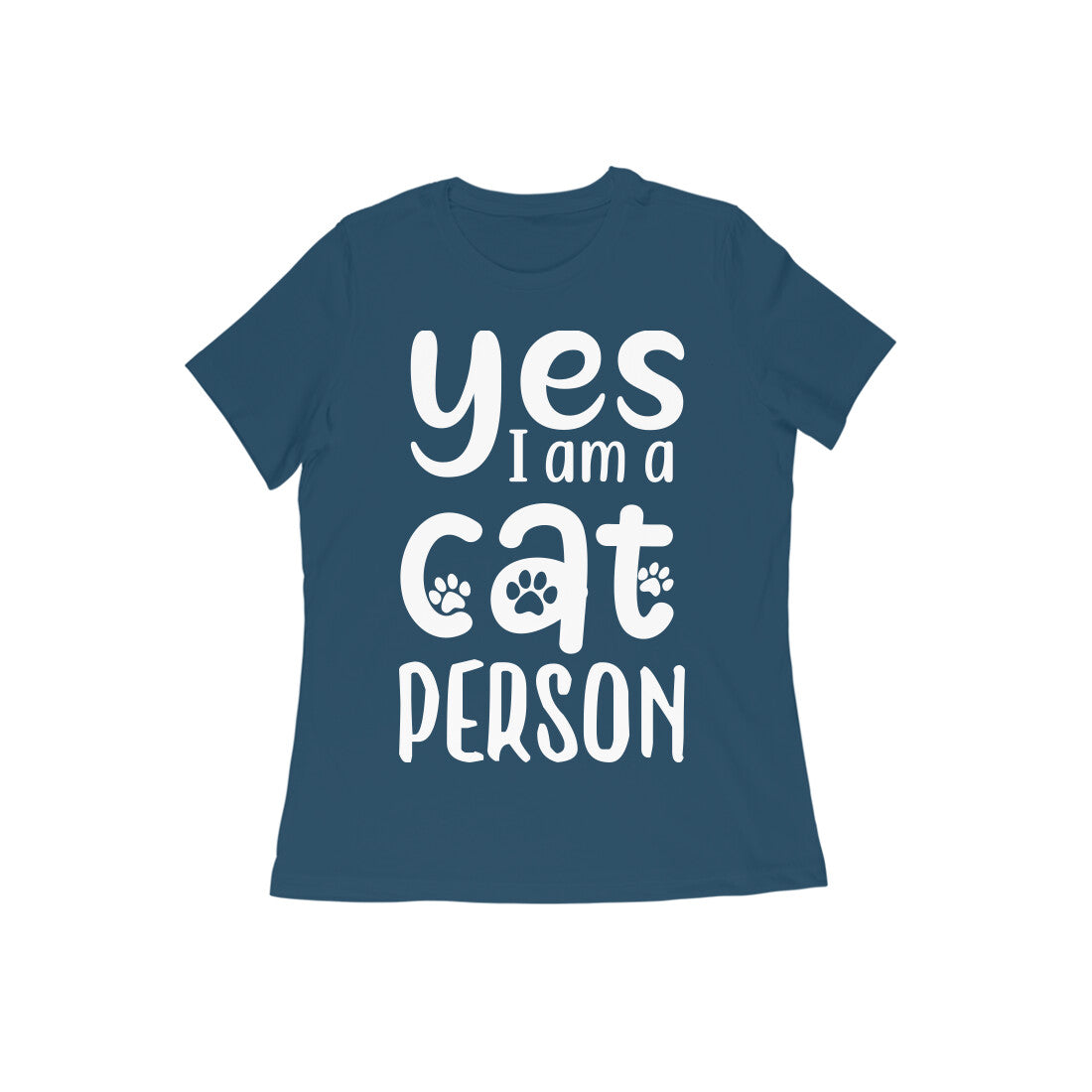 Yes I am A Cat Person Printed T-shirt for Women