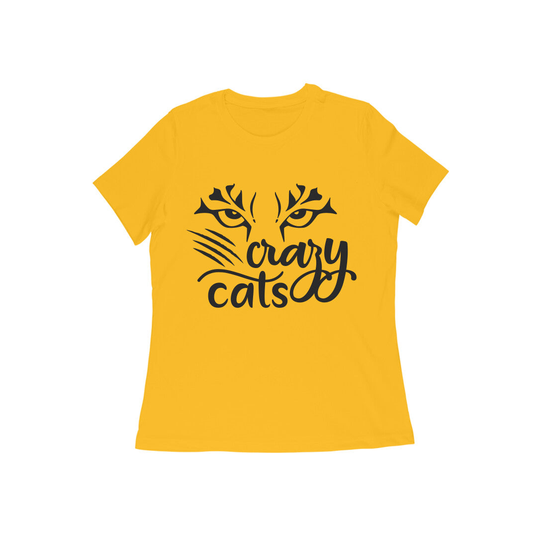 Crazy Cat Printed T-Shirt for Women