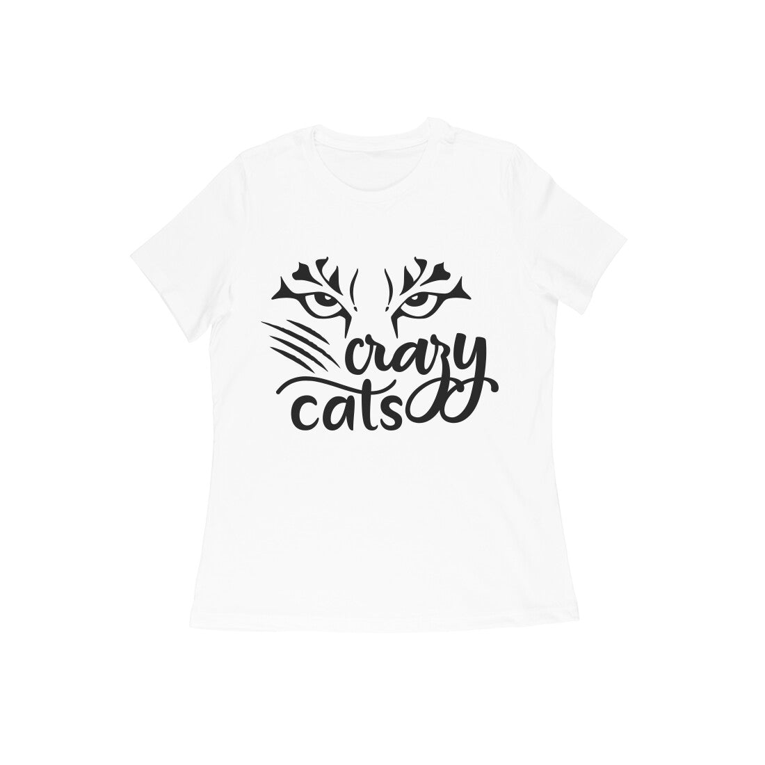 Crazy Cat Printed T-Shirt for Women
