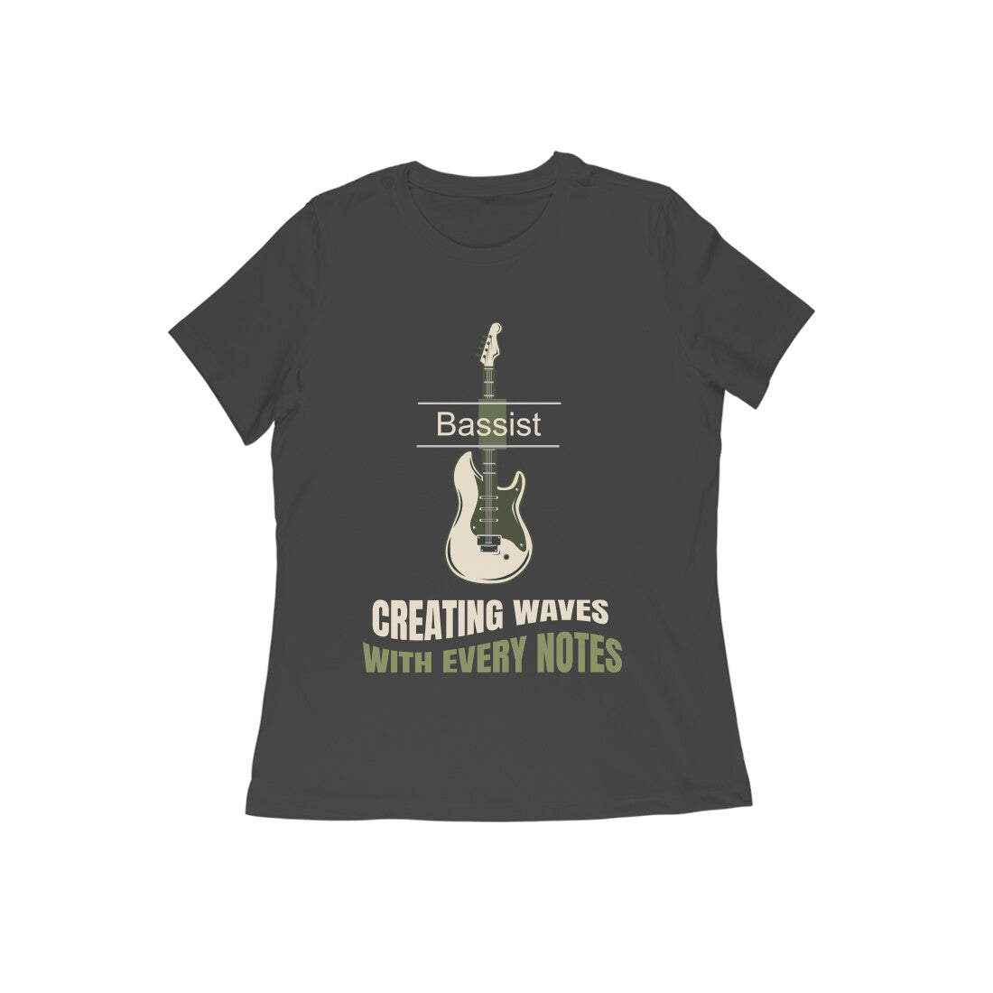 Bass Guitar Printed T-shirt for Women