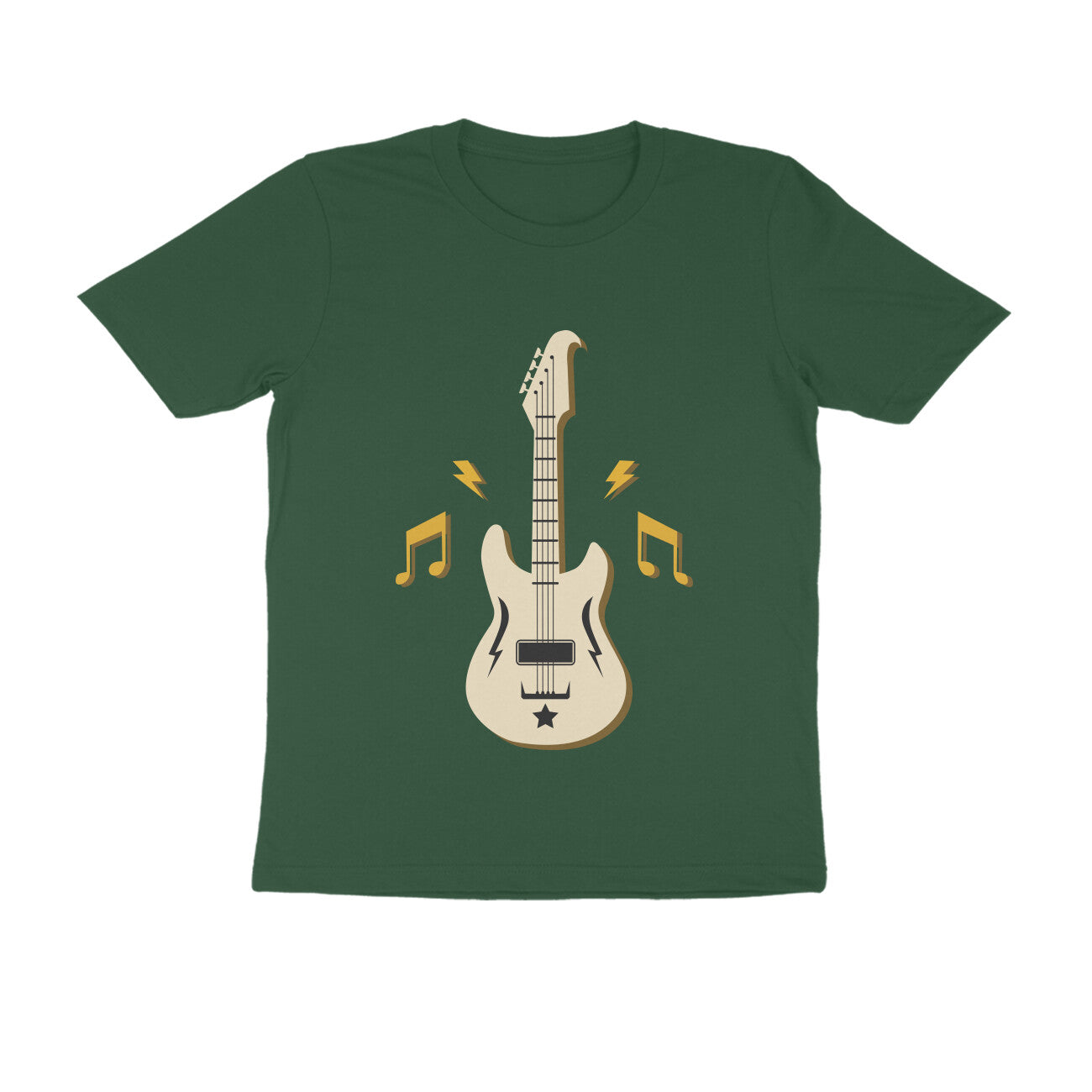 Round Neck Guitar Printed T-shirt for Men