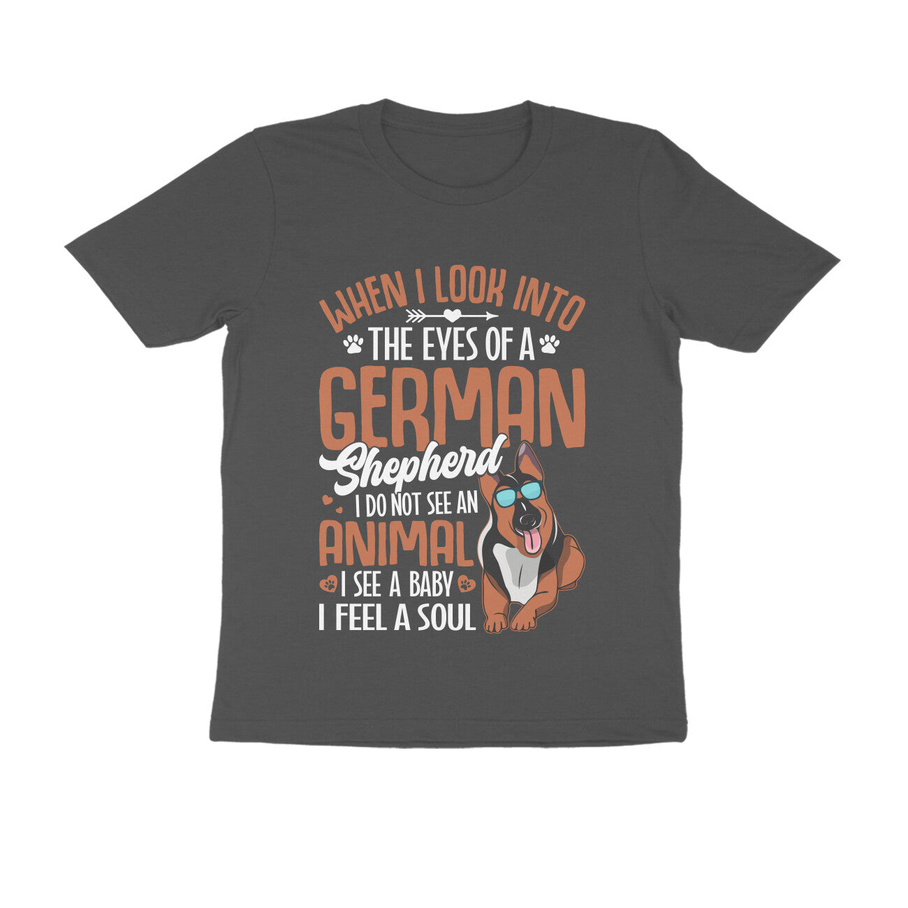 Cool German Shepherd Printed T-shirt for Men