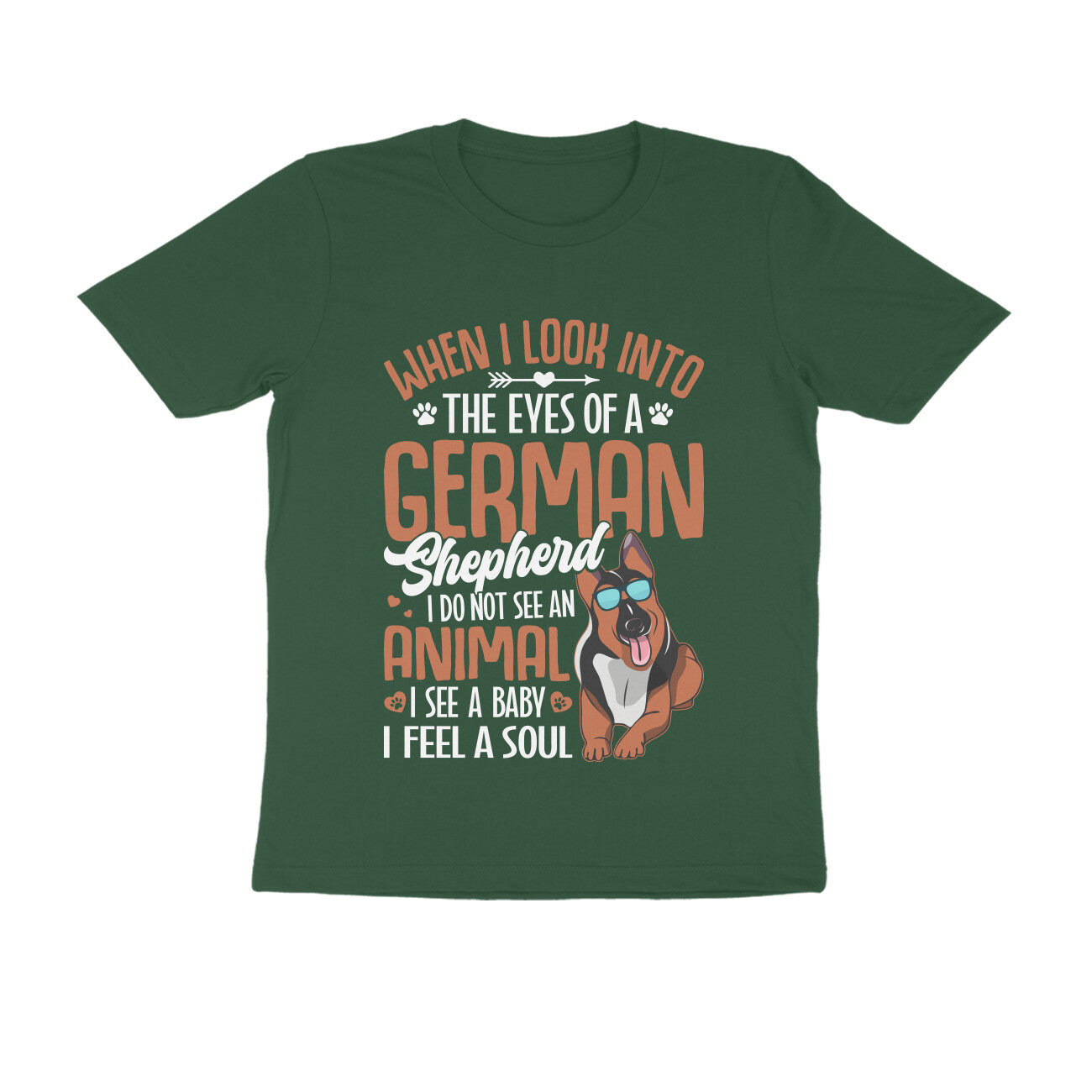 Cool German Shepherd Printed T-shirt for Men