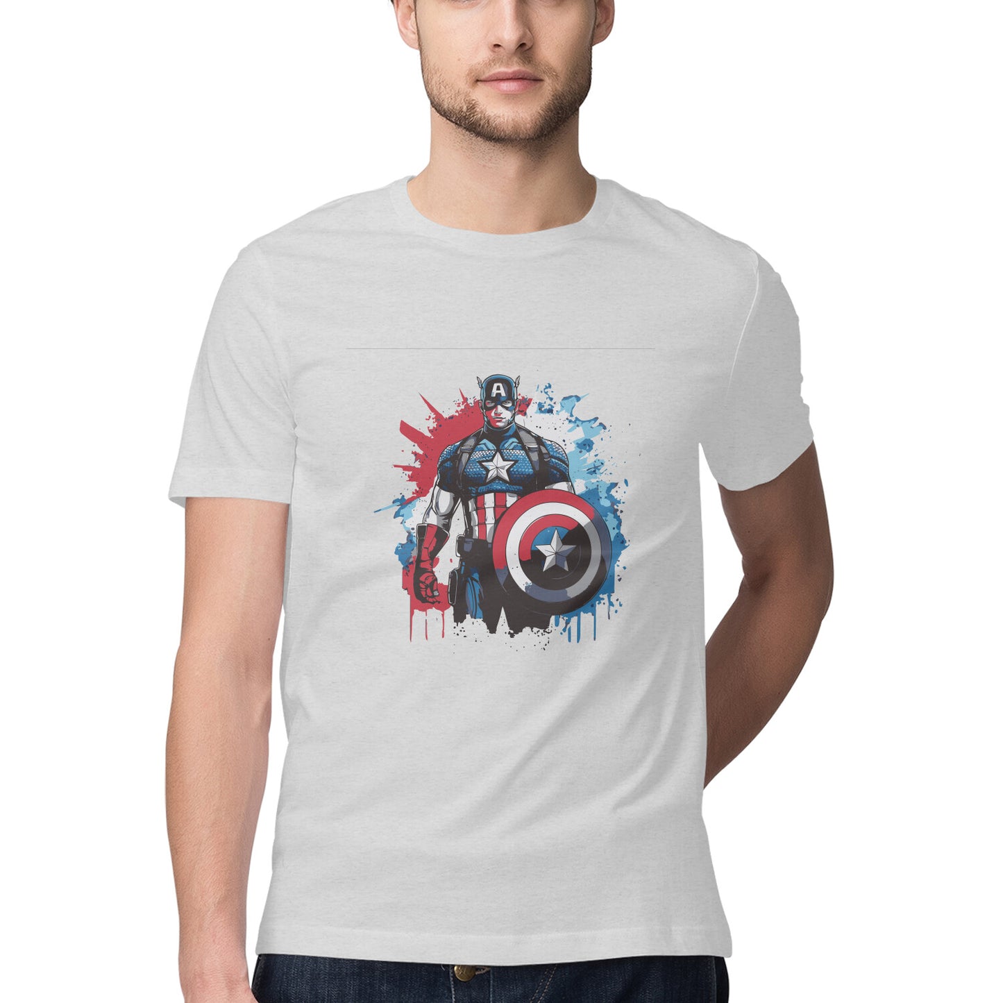Captain America Round Neck T-shirt for Men