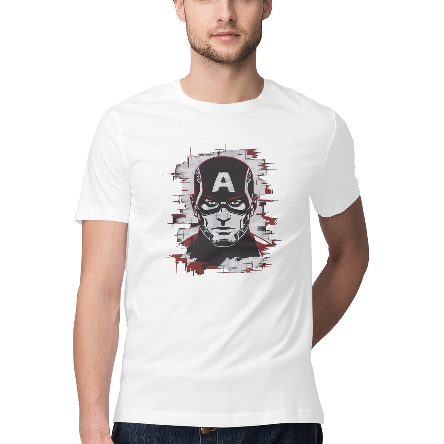 Captain America Round Neck T shirt for Men