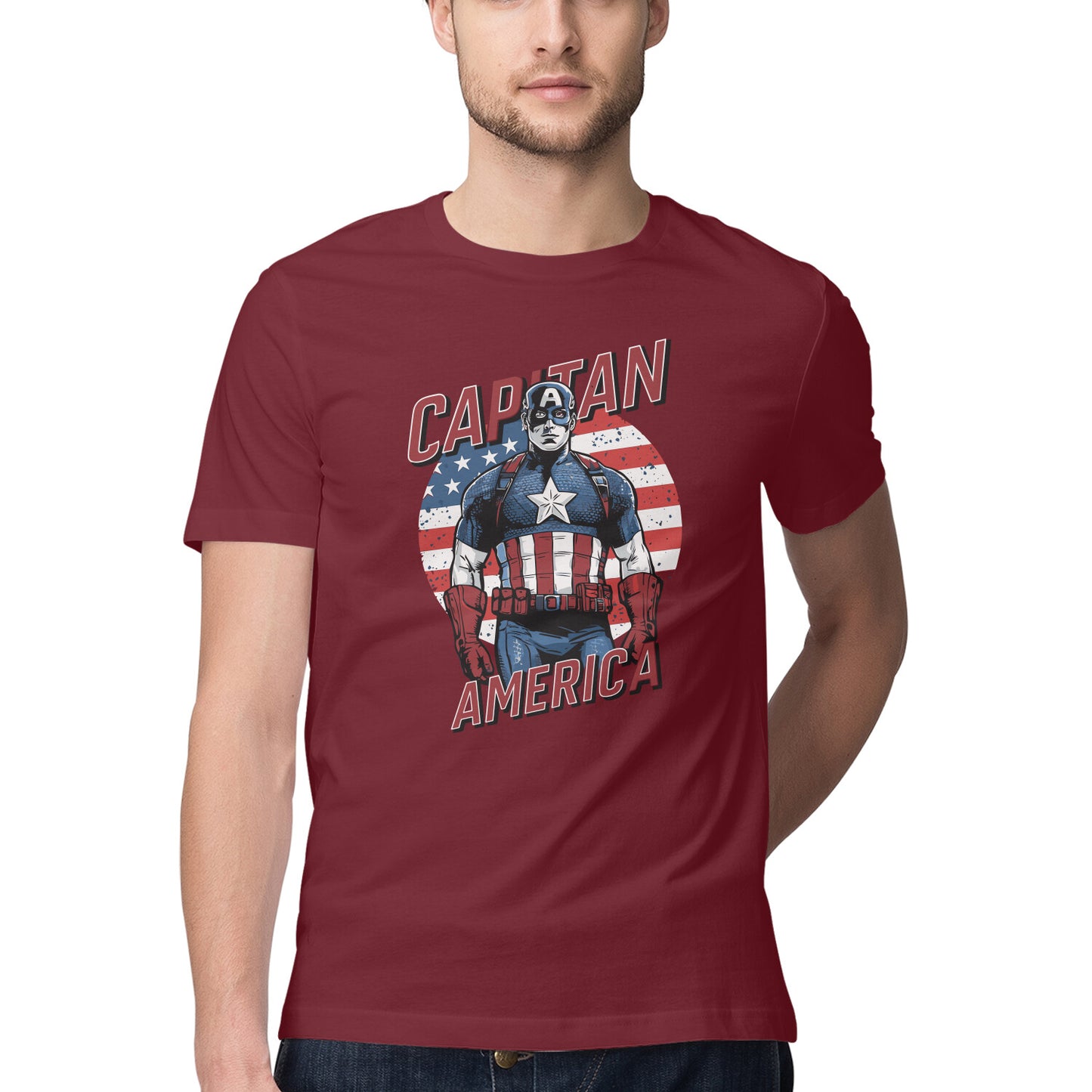 Captain America Printed T-shirt for Men