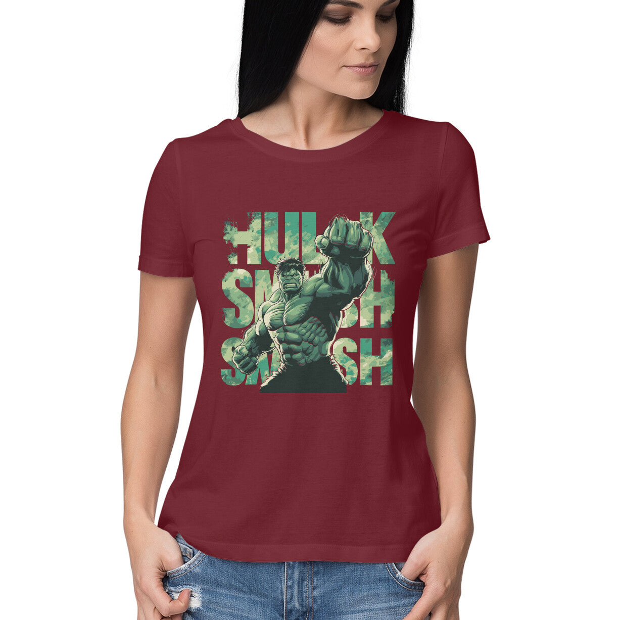 Regular Fit Hulk T-Shirts for Women