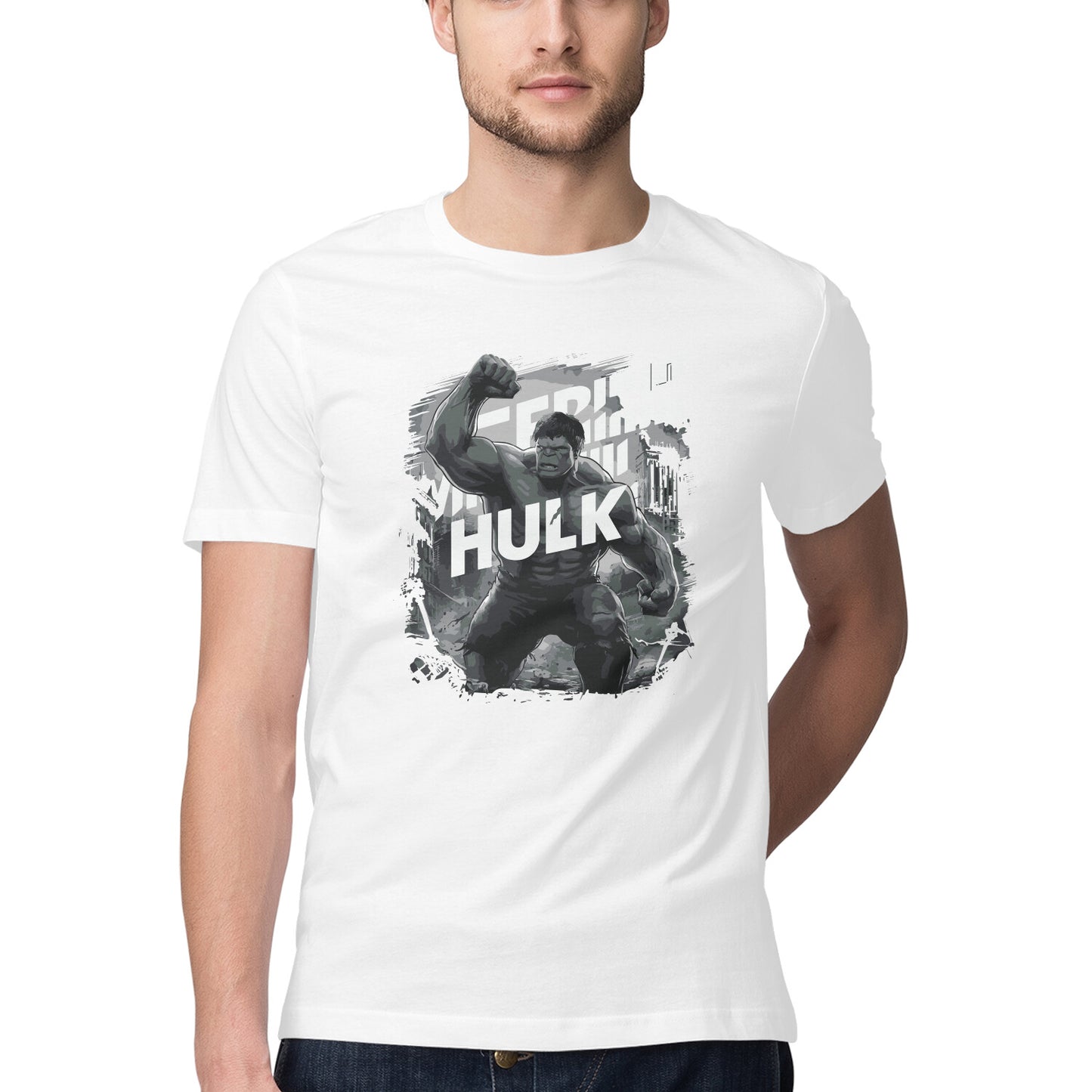 Half Sleeve Hulk Printed T-Shirt for Men