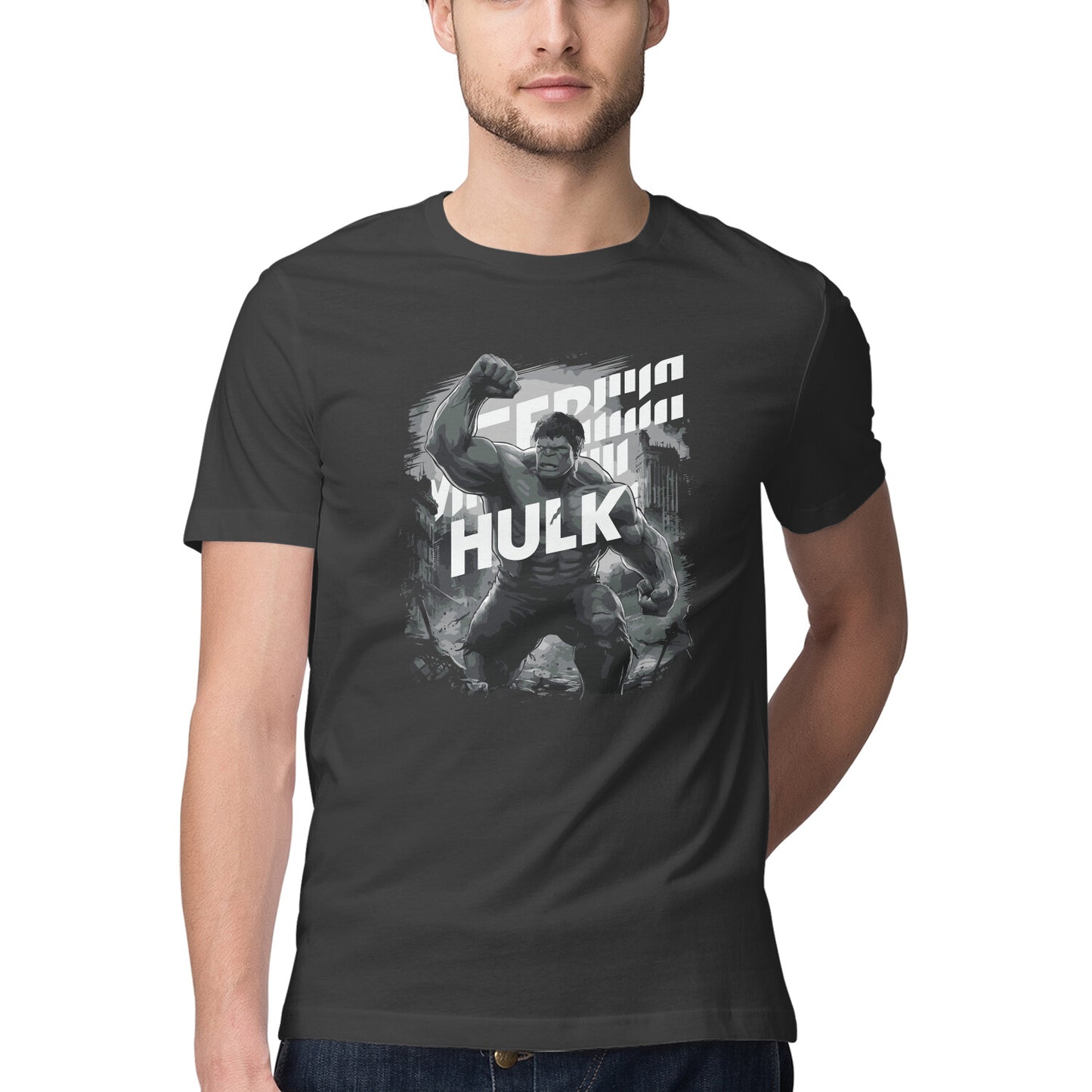 Half Sleeve Hulk Printed T-Shirt for Men