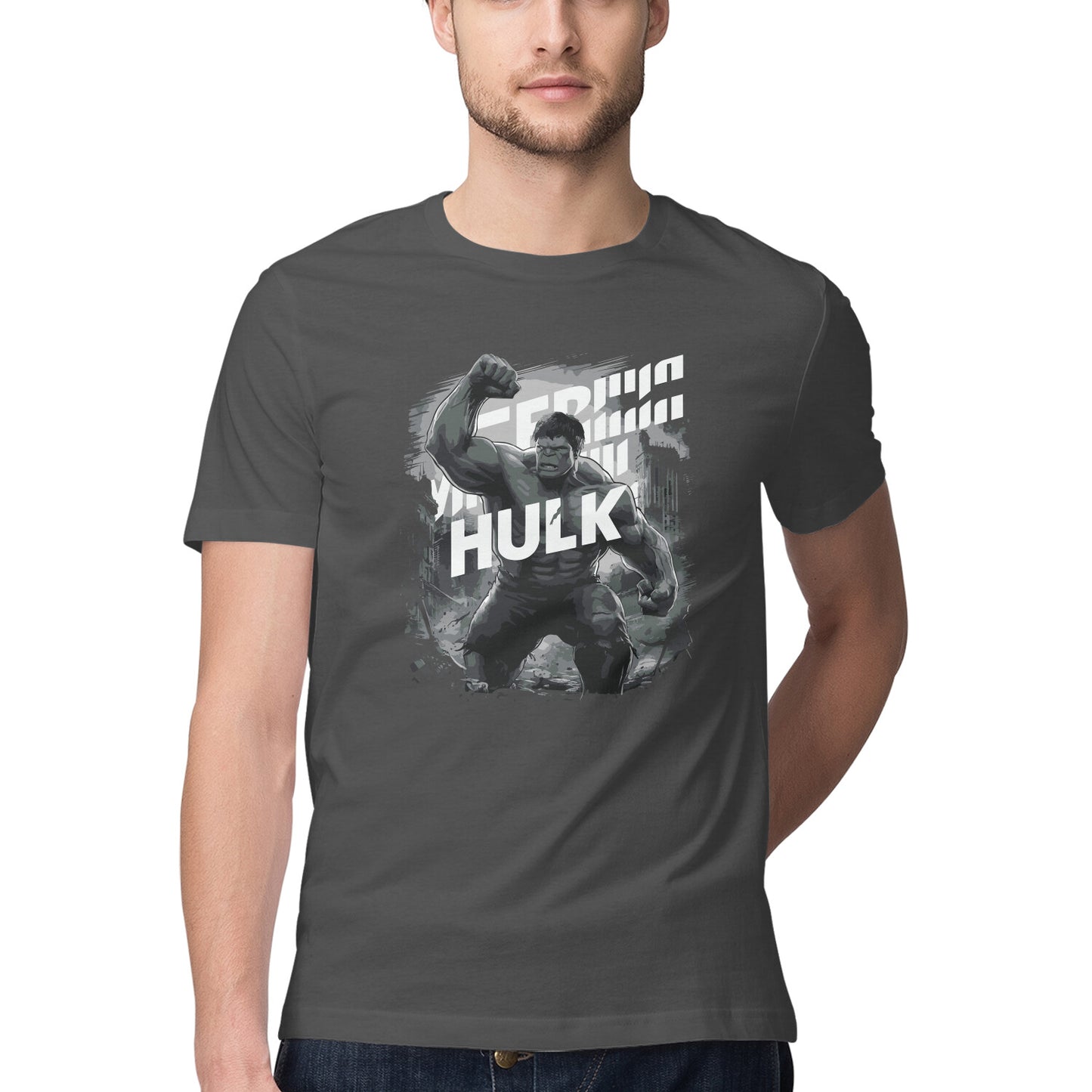 Half Sleeve Hulk Printed T-Shirt for Men