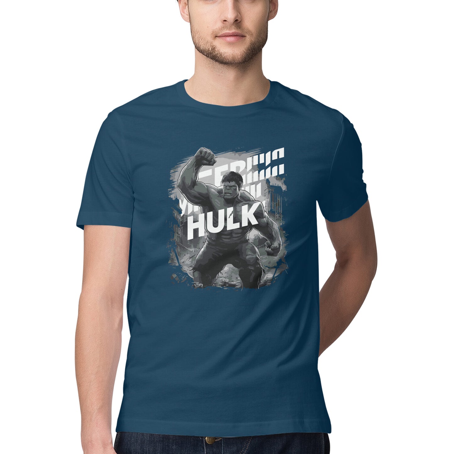 Half Sleeve Hulk Printed T-Shirt for Men