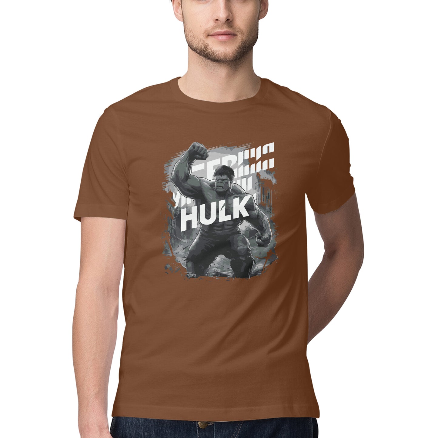 Half Sleeve Hulk Printed T-Shirt for Men