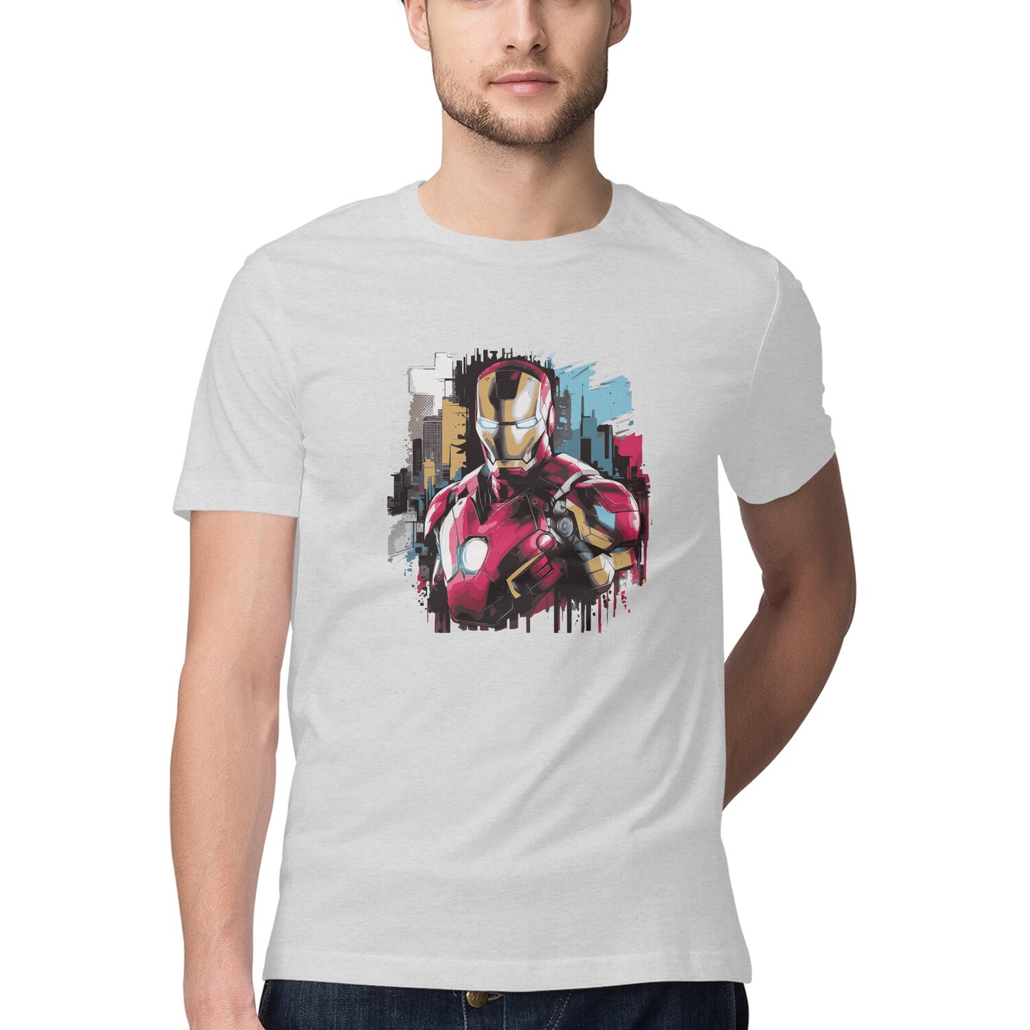 Round Neck Iron Man T-shirt for Men