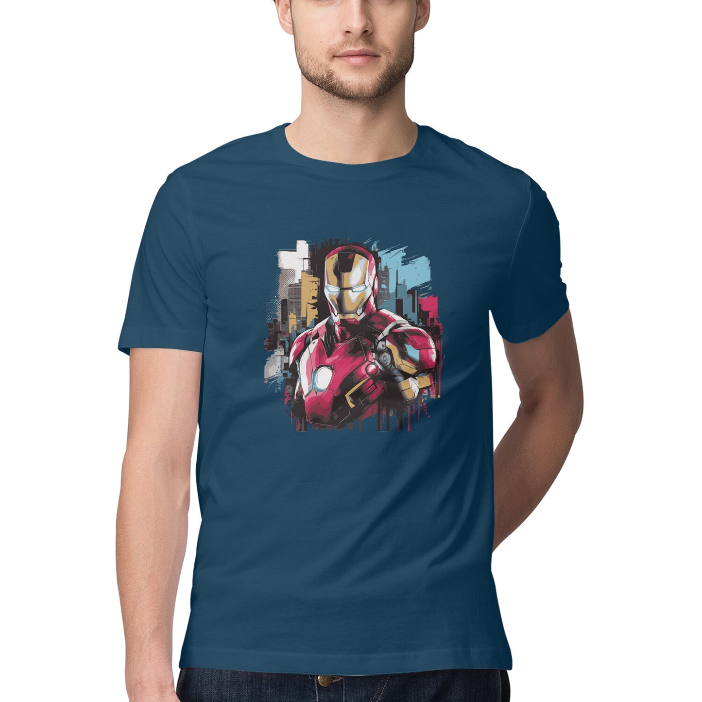 Round Neck Iron Man T-shirt for Men
