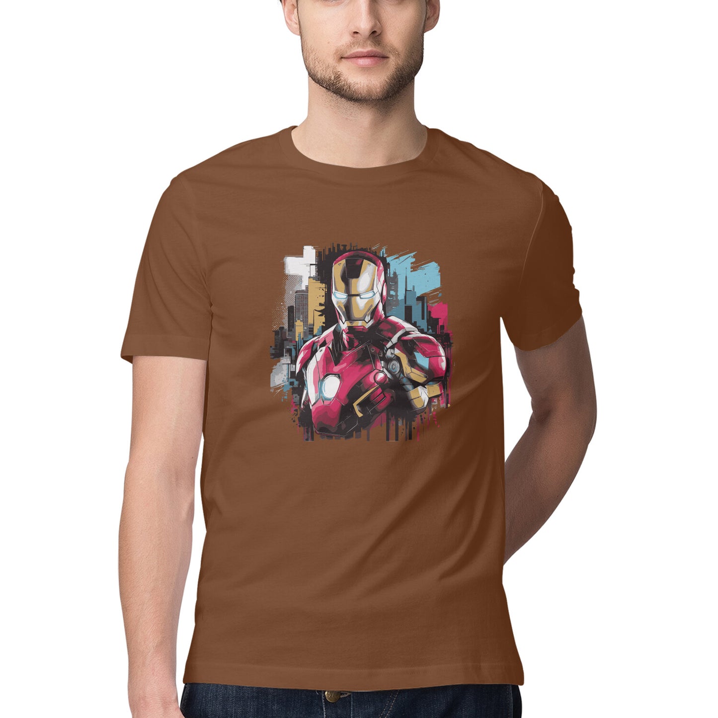 Round Neck Iron Man T-shirt for Men