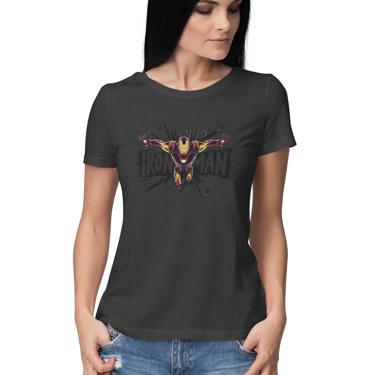 Regular Fit Iron Man T-Shirt for Women
