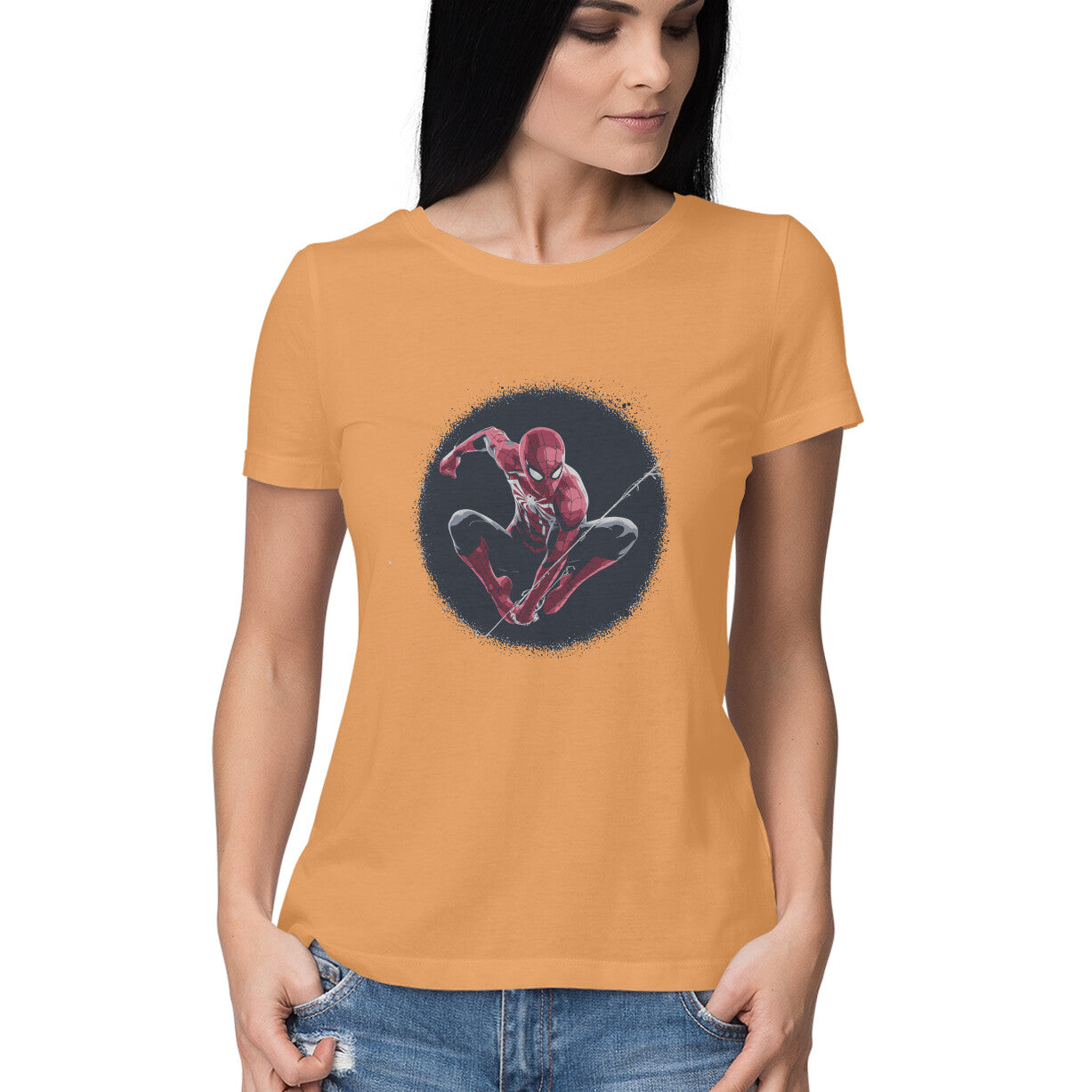 Round Neck Spiderman T-Shirt for Women