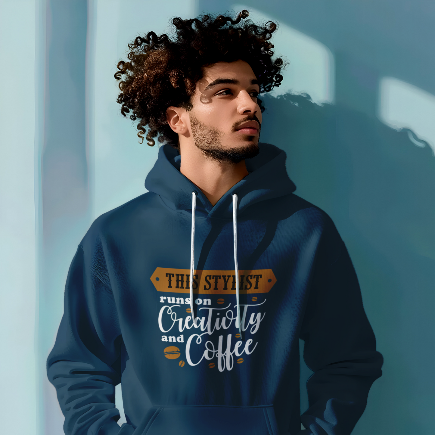 Coffee and Creativity Printed Unisex Hoodie - Casual Koala