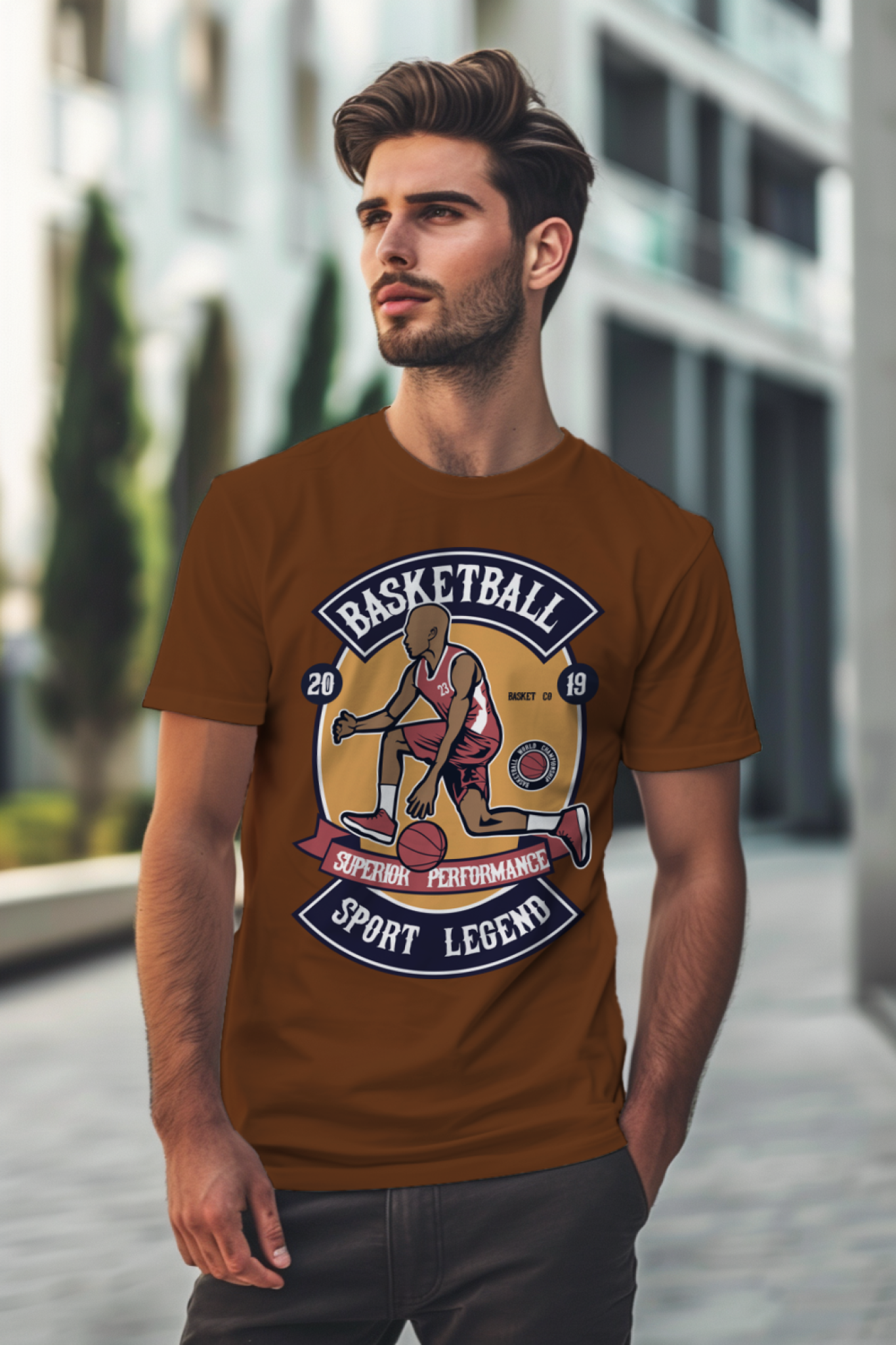Basketball Printed T-shirt for Men