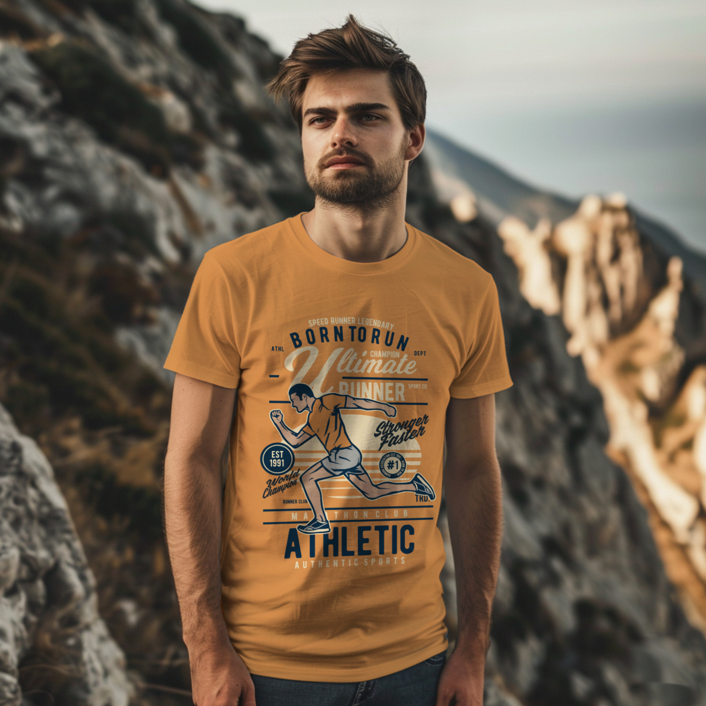 Born To Run - Running T-shirt for Men
