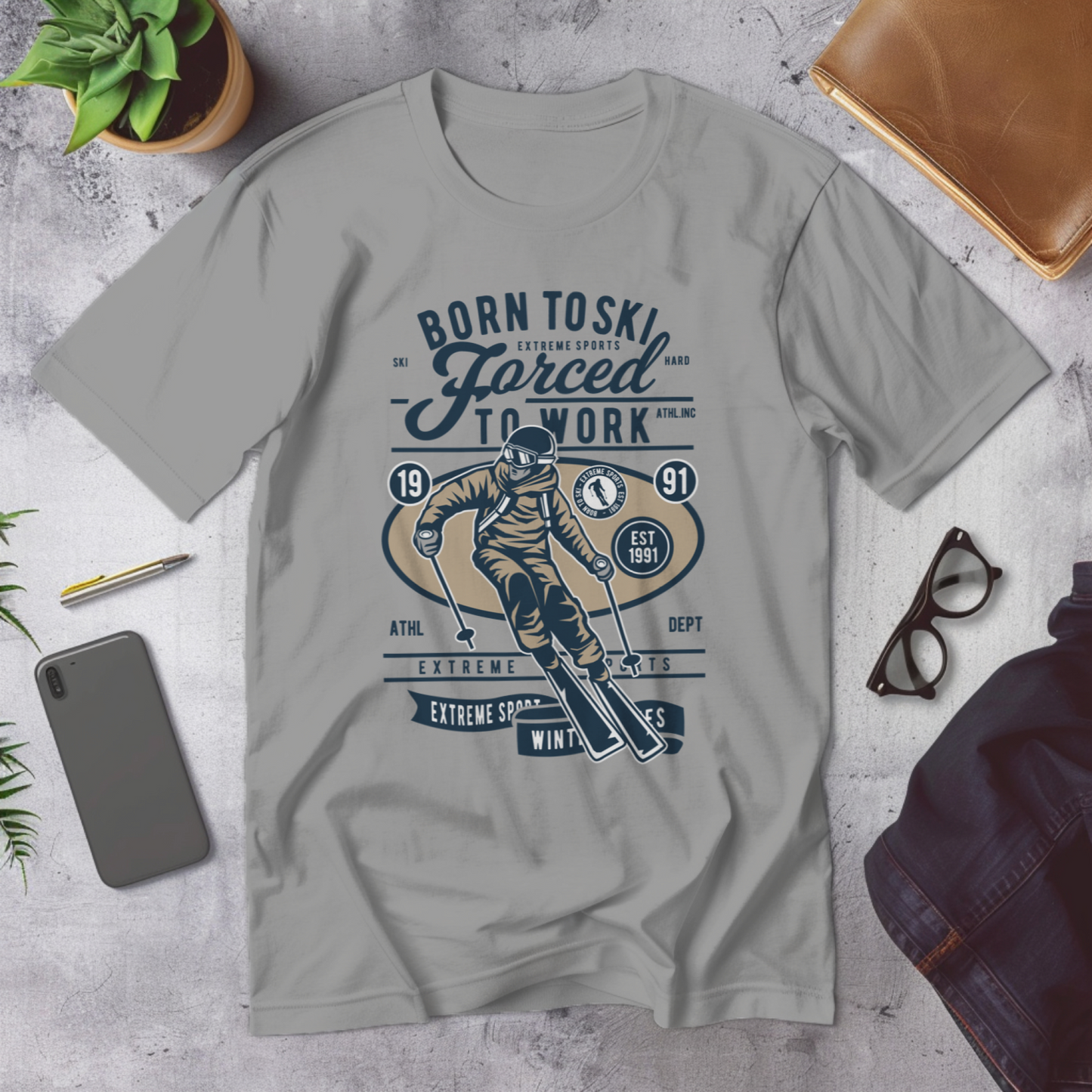 Born To Ski T-shirt for Men