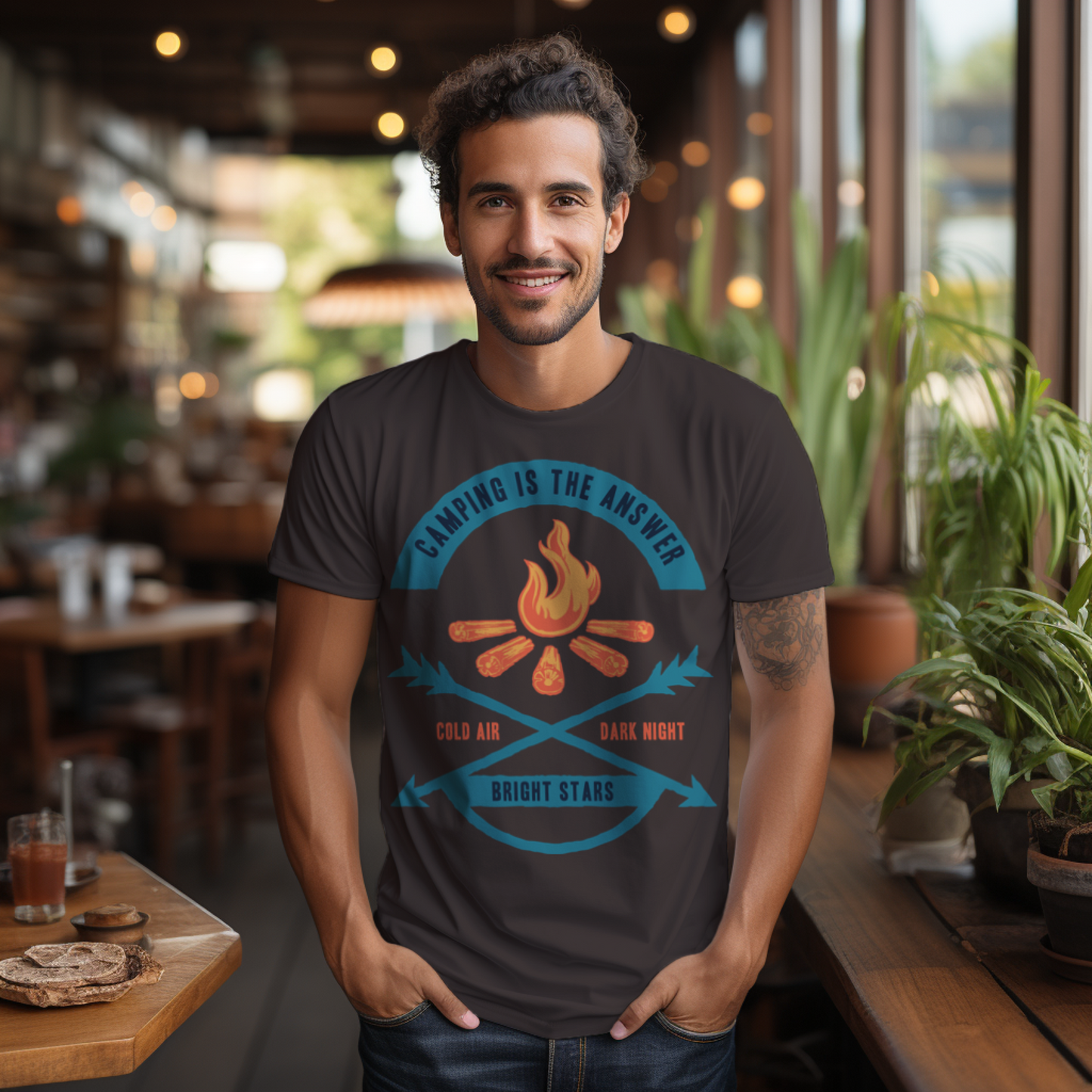 Regular Fit Camping T-shirt for Men