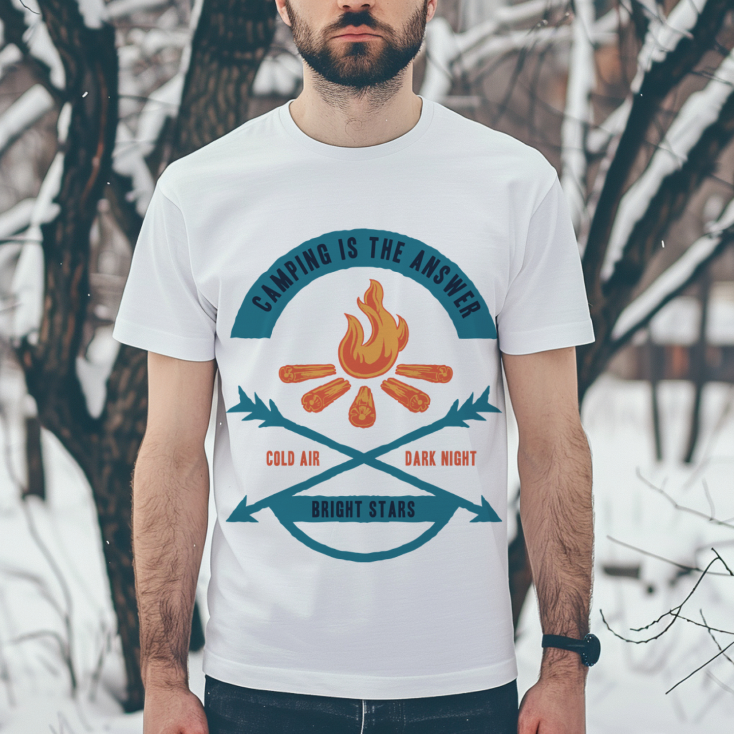 Regular Fit Camping T-shirt for Men
