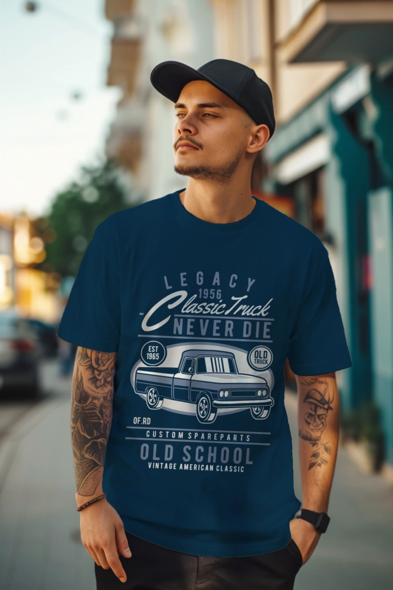 Classic Truck Printed T-shirt for Men
