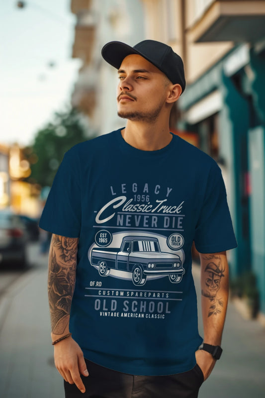 Classic Truck Printed T-shirt for Men