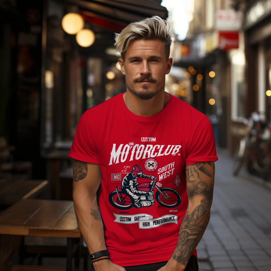 Motorcycle Print T-shirt for Men