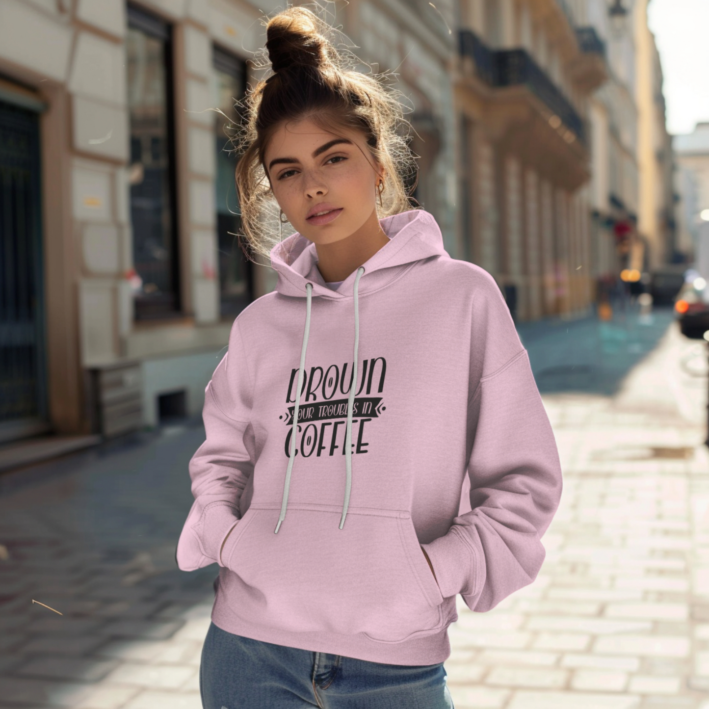 Drown Your Trouble in Coffee Printed Unisex Hoodie - Casual Koala