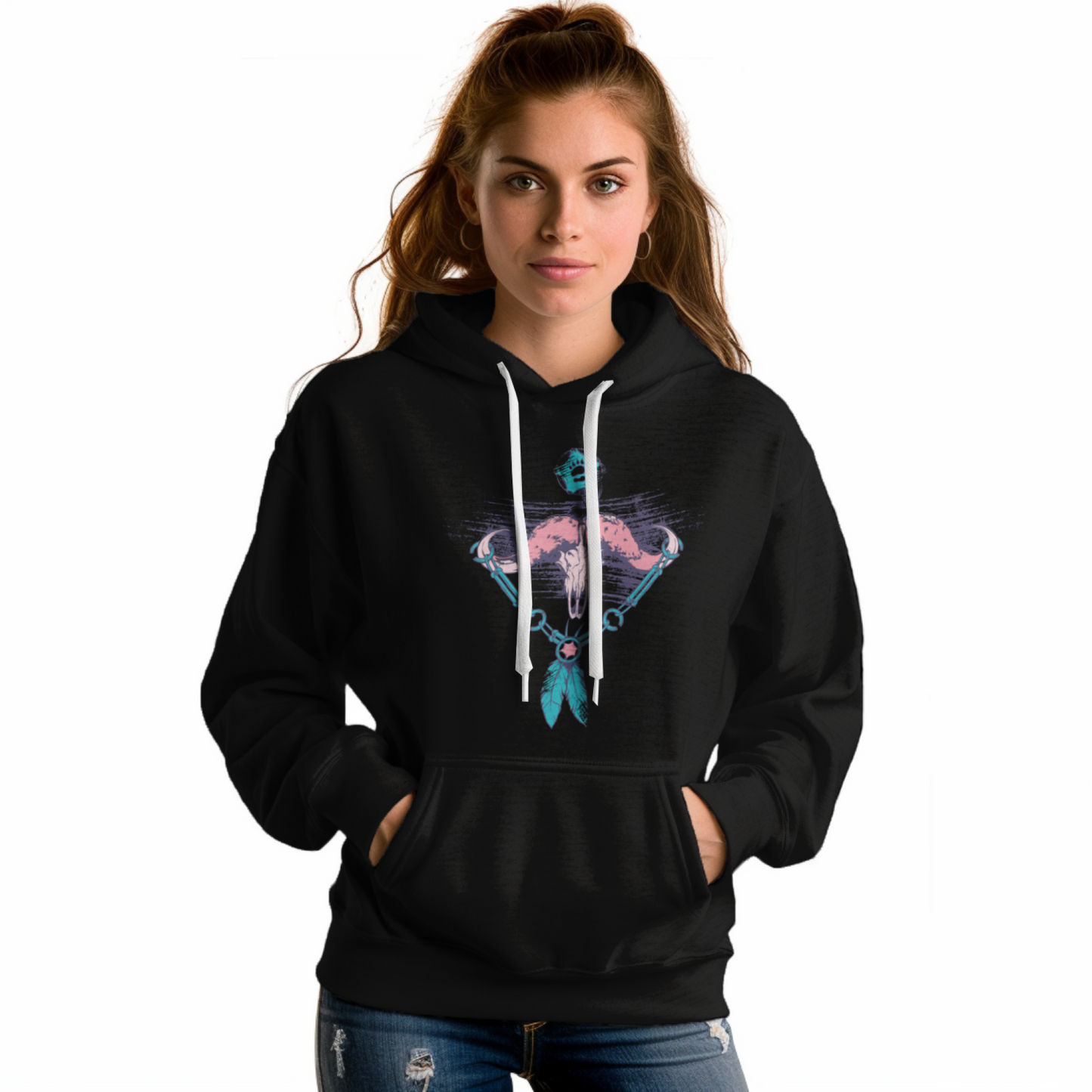 Regular Fit Skull Printed Unisex Hoodie - Casual Koala