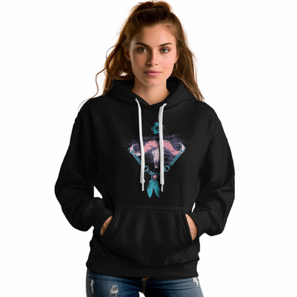 Regular Fit Skull Printed Unisex Hoodie - Casual Koala