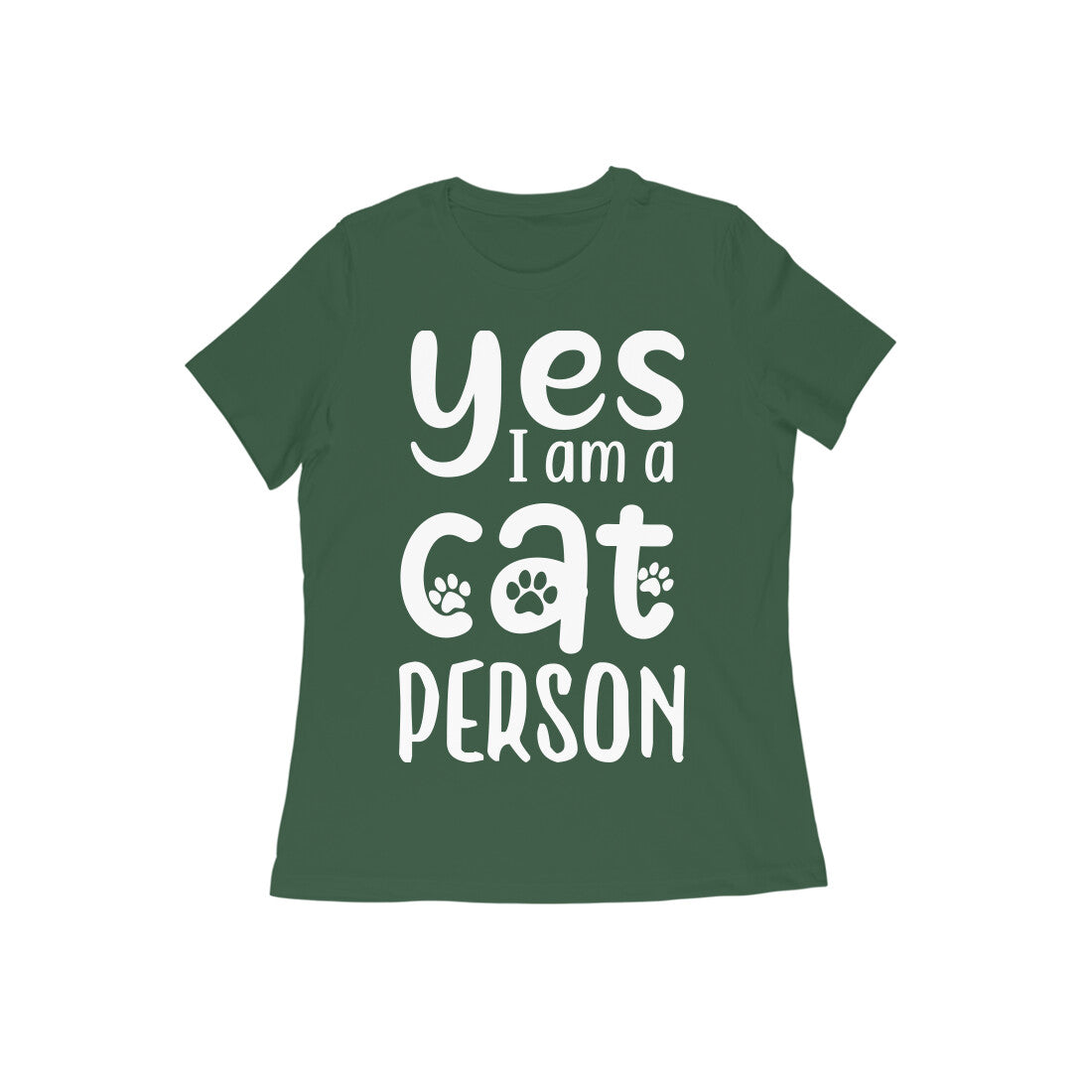Yes I am A Cat Person Printed T-shirt for Women