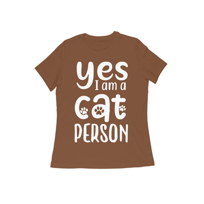 Yes I am A Cat Person Printed T-shirt for Women