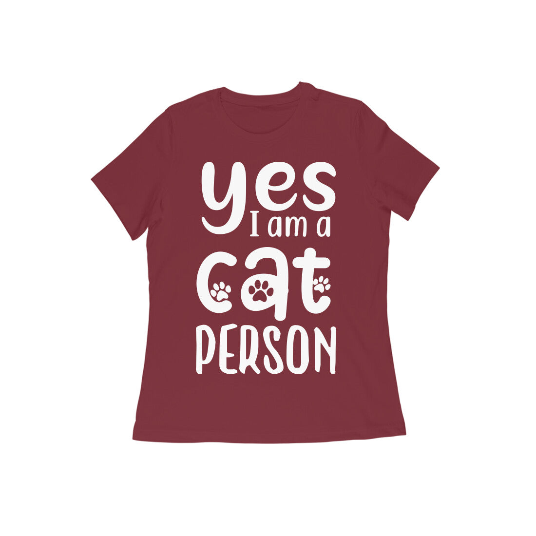 Yes I am A Cat Person Printed T-shirt for Women