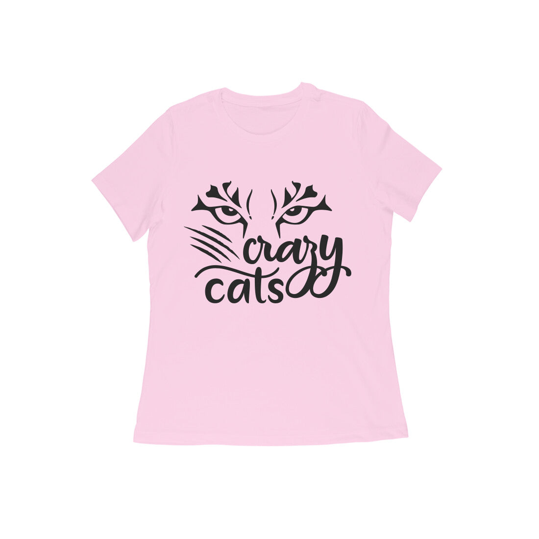 Crazy Cat Printed T-Shirt for Women