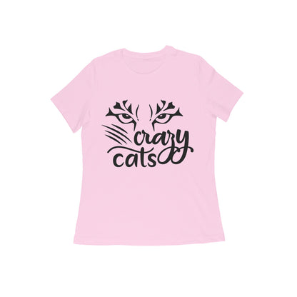 Crazy Cat Printed T-Shirt for Women