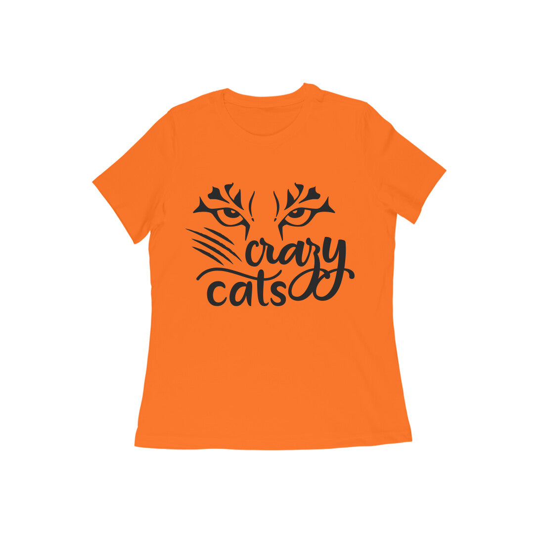 Crazy Cat Printed T-Shirt for Women