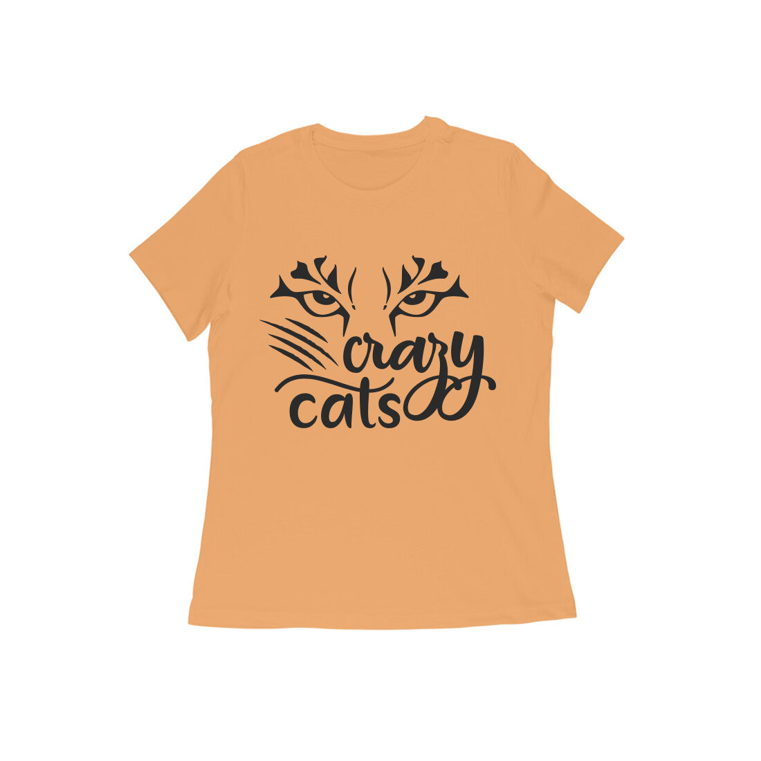 Crazy Cat Printed T-Shirt for Women